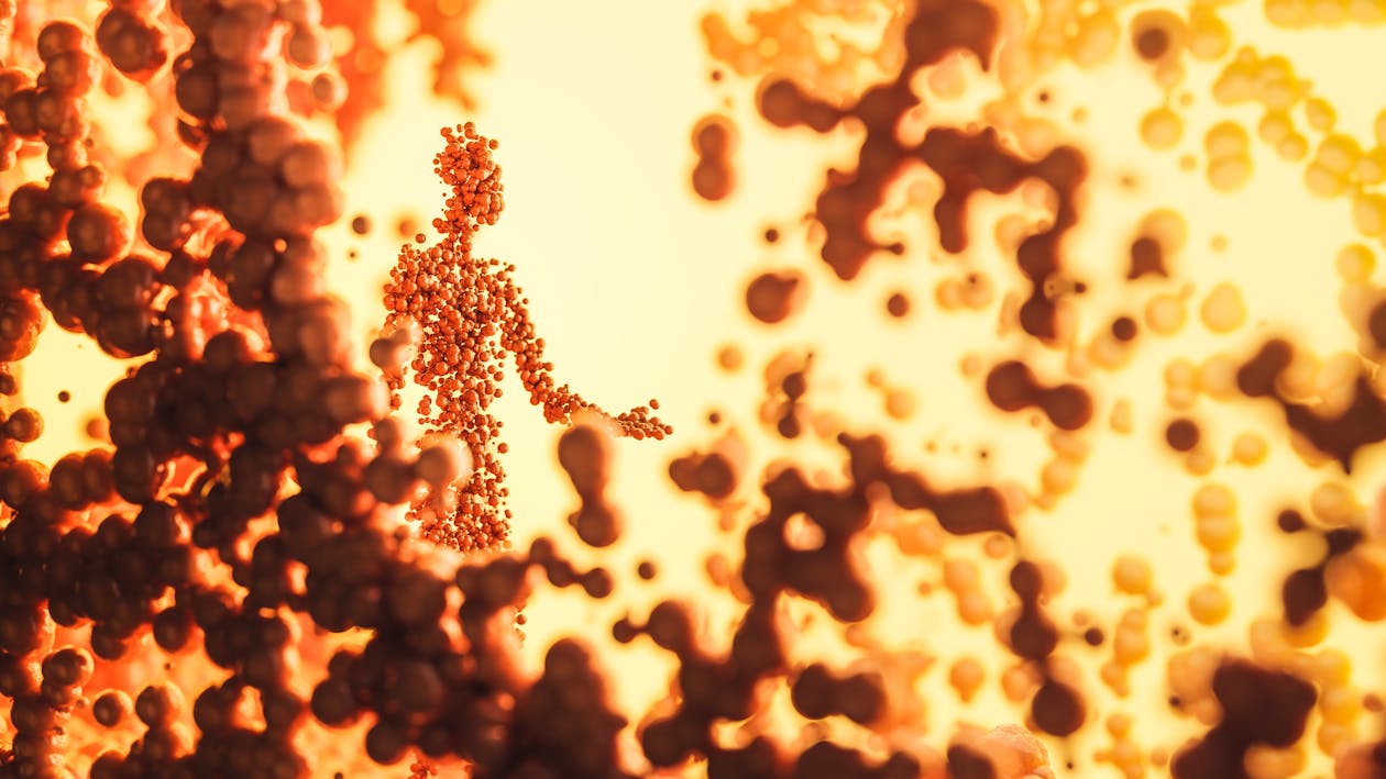 Abstract digital human form symbolizing AI impact on human contribution to creativity and authentic expression